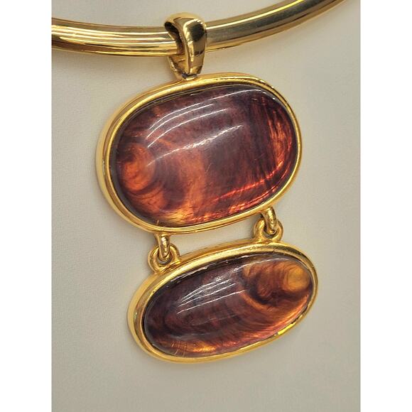 Worthington Necklace Tiger Eye Gold - Picture 2 of 4